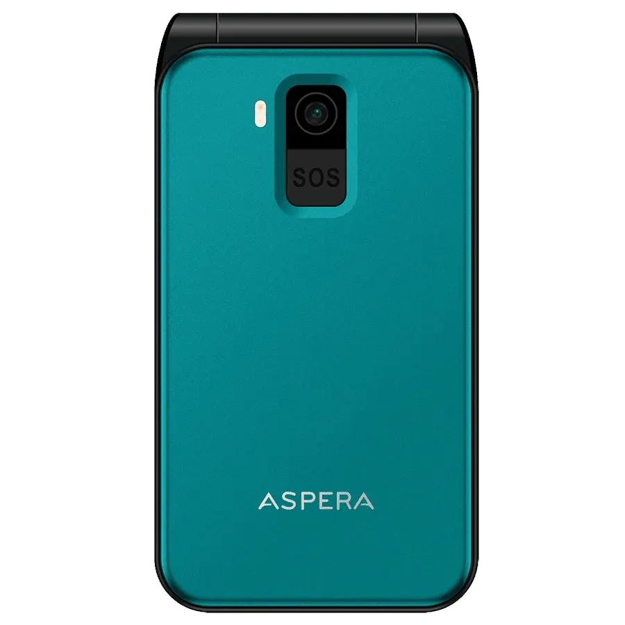 Aspera F46 Seniors 4G BIG button FLIP mobile phone with CRADLE- Black / Green