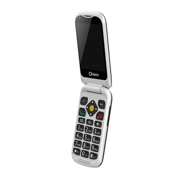 Olitech SMART EasyFlip 4G Seniors Phone Big Buttons GPS SOS Hot Spot WhatsApp - Black/White