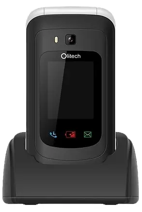 Olitech SMART EasyFlip 4G Seniors Phone Big Buttons GPS SOS Hot Spot WhatsApp - Black/White