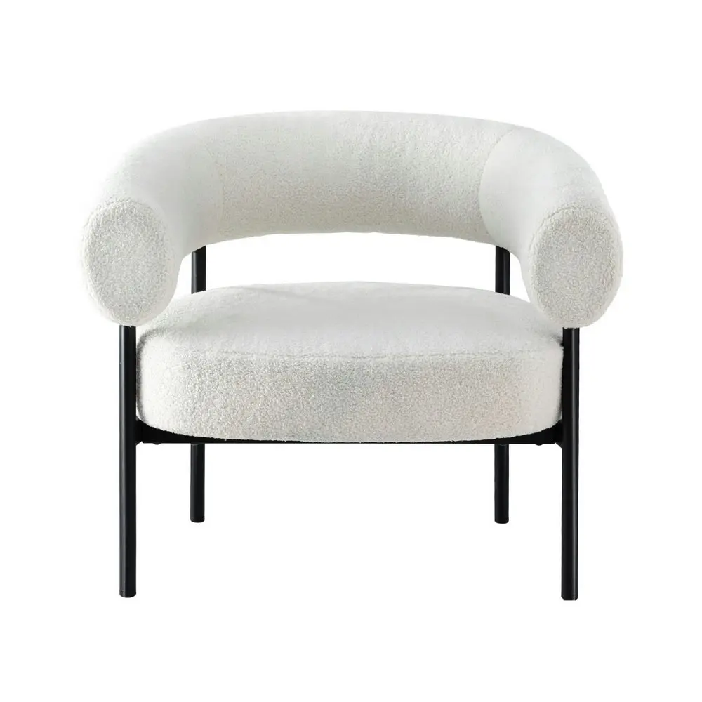 Artiss Armchair Accent Chair Curved Boucle White