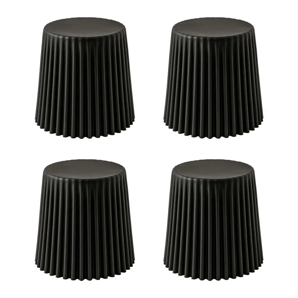 Artiss Set of 4 Cupcake Bar Stools Stackable Foot Stools Black