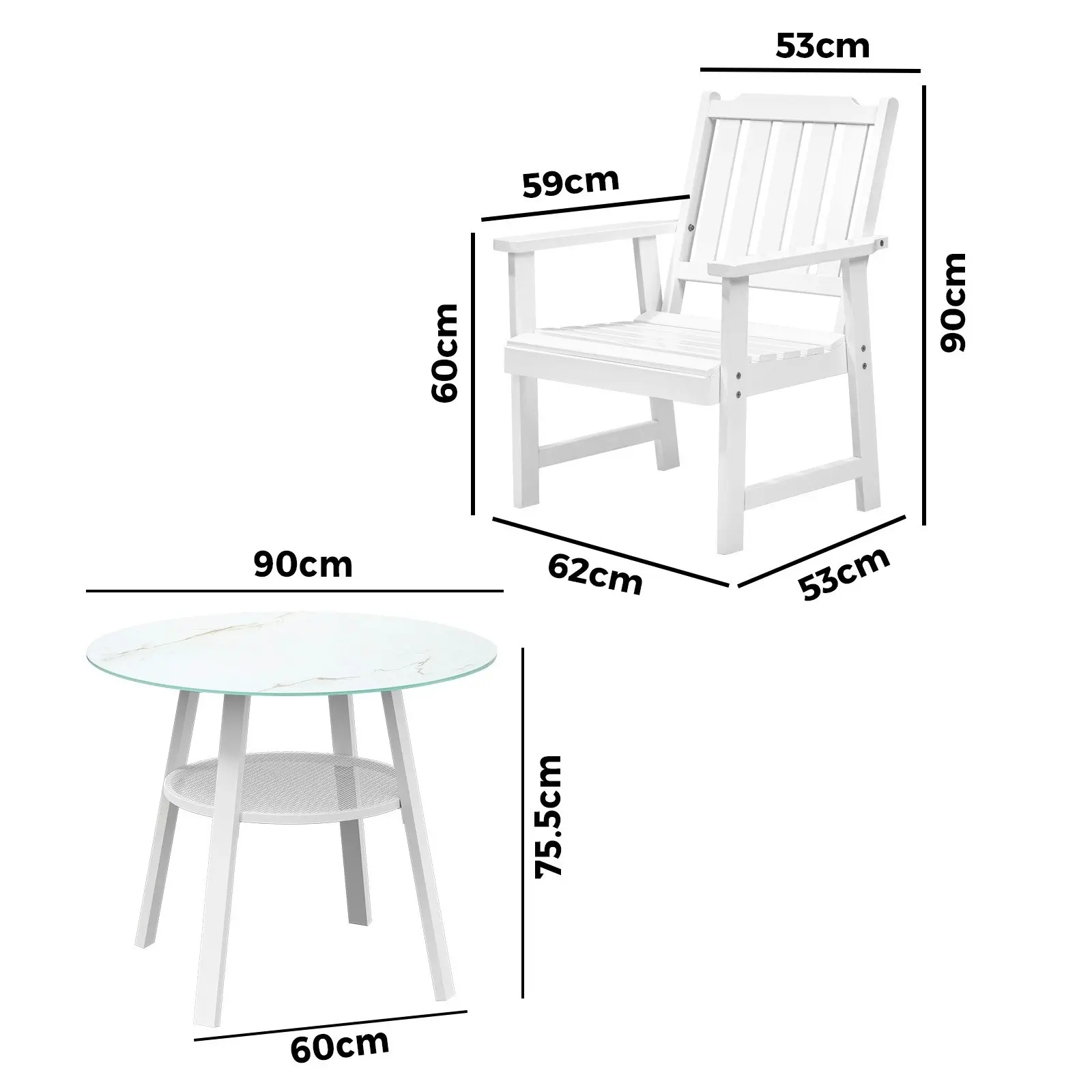 Livsip 5PCS Outdoor Dining Setting Solid Wood Chair Patio Furniture Set