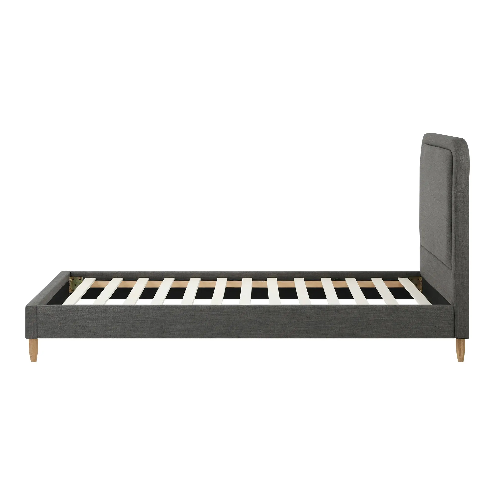 Oikiture Bed Frame Single Size Beds Base Platform Fabric Grey BOB