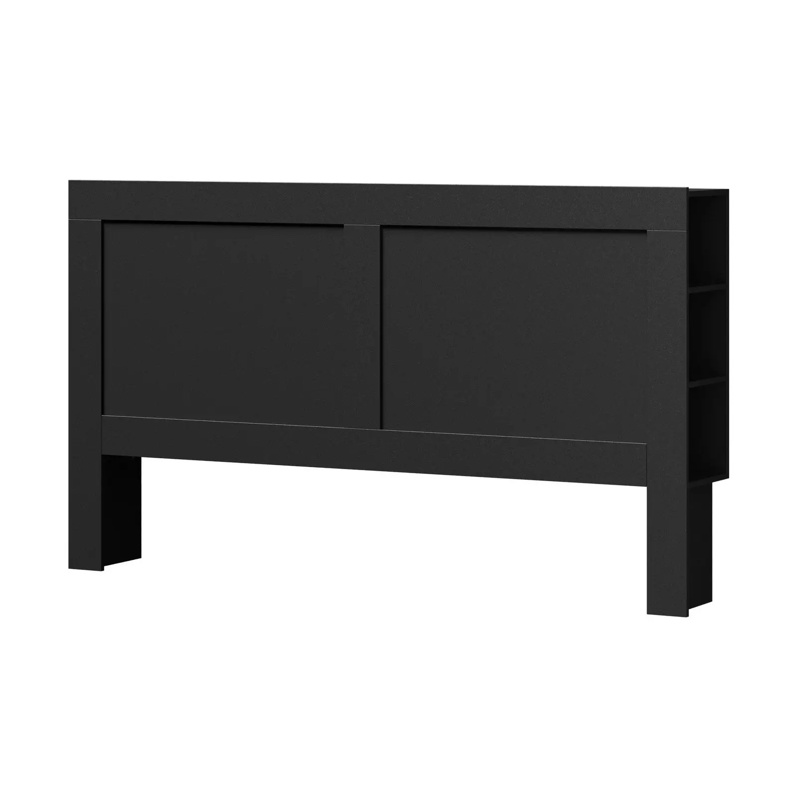 Oikiture Headboard Bed Head King Size Bedhead with Storage Shelves Black