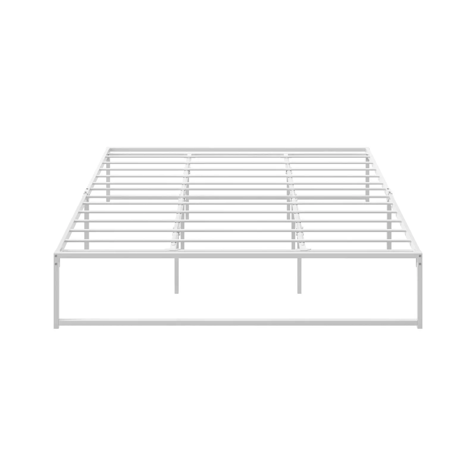 Oikiture Metal Bed Frame KIng Size Beds Base Platform White