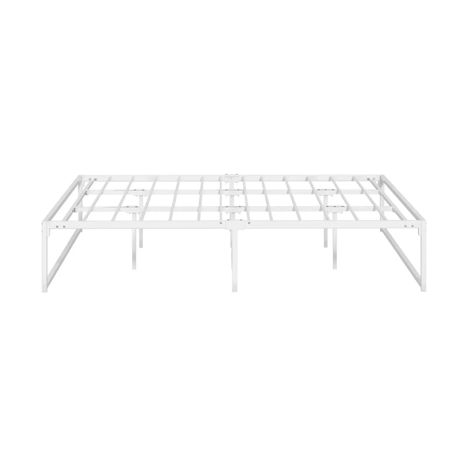 Oikiture Metal Bed Frame KIng Size Beds Base Platform White