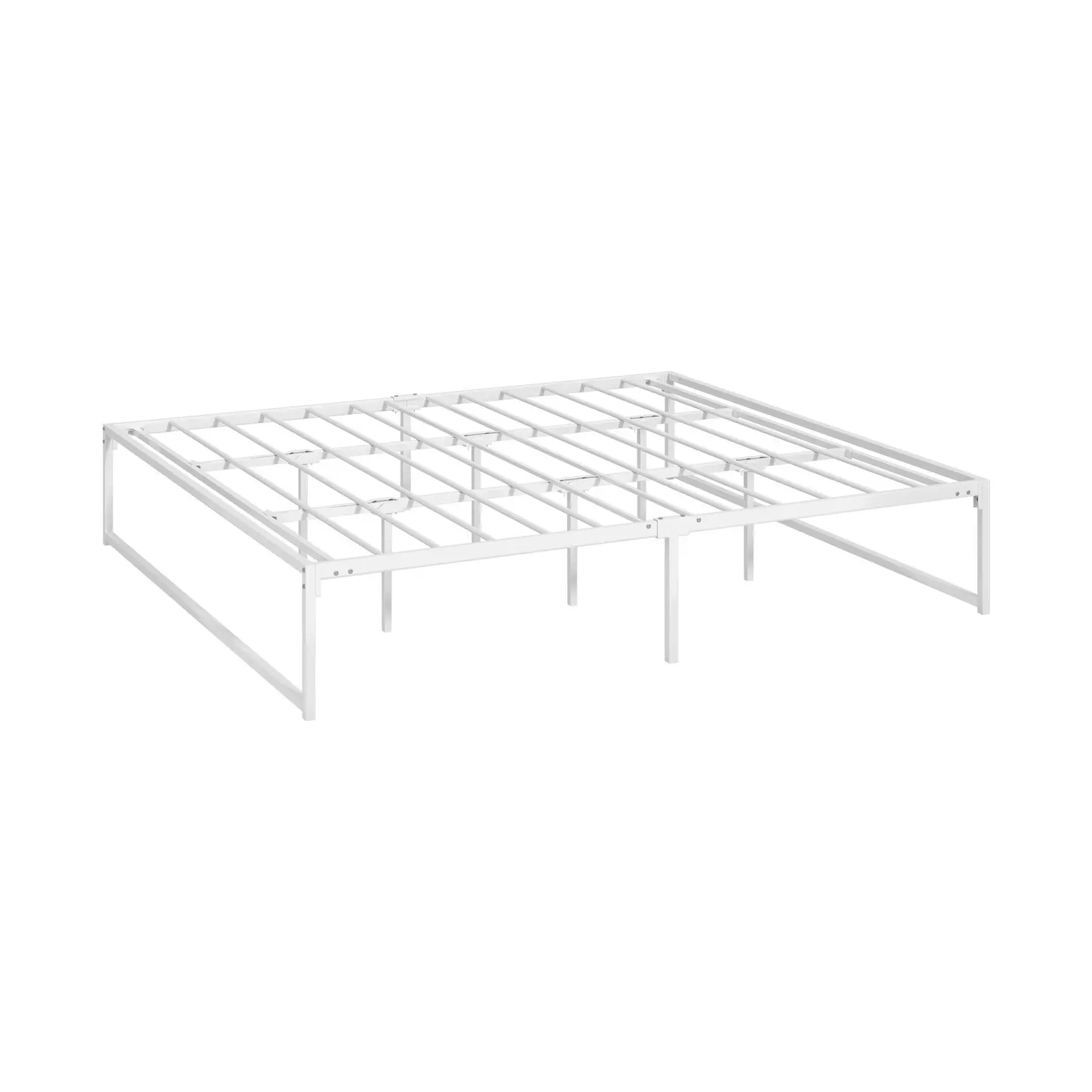 Oikiture Metal Bed Frame KIng Size Beds Base Platform White