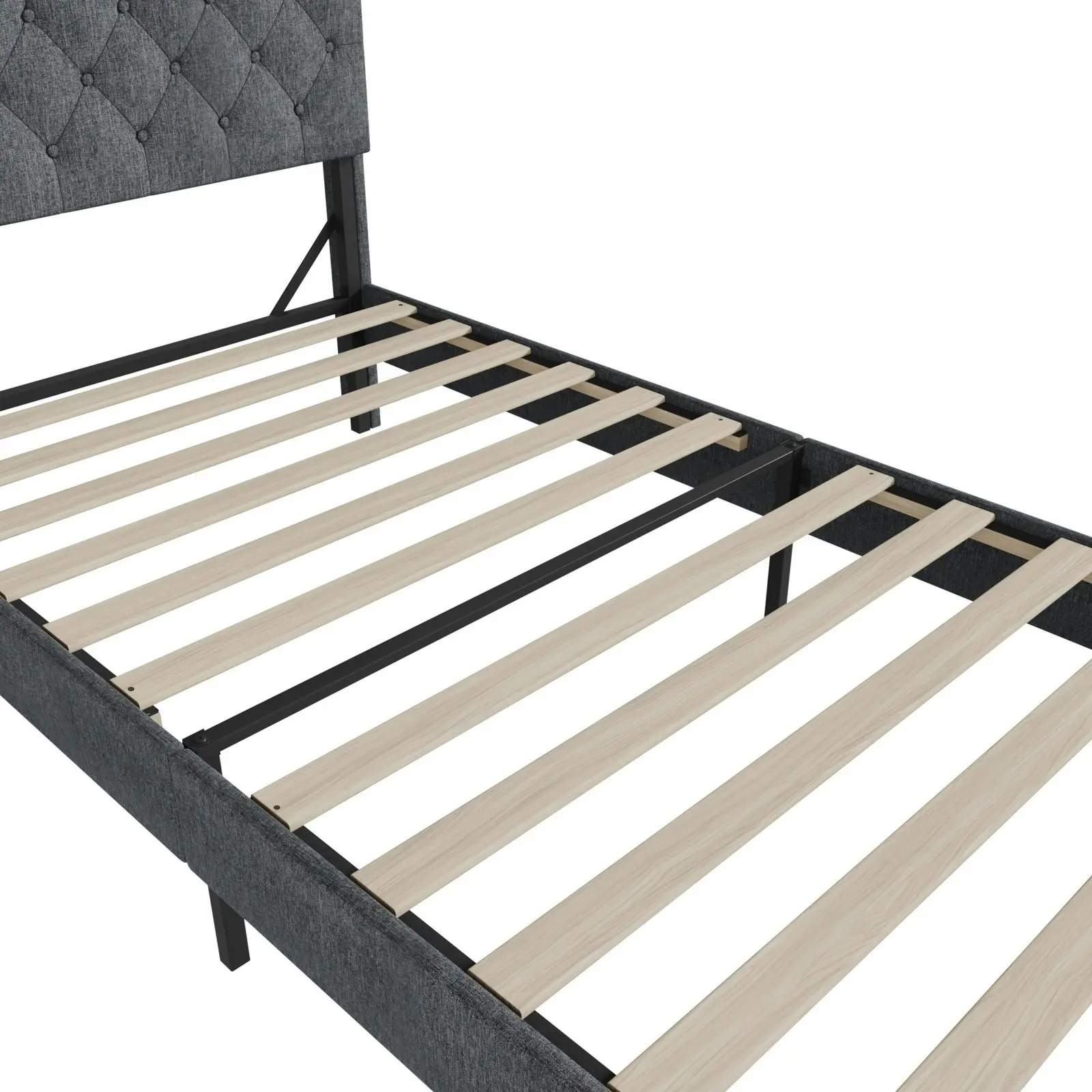 Oikiture Bed Frame King Single Beds Base with LED Storage Bedhead NOVI