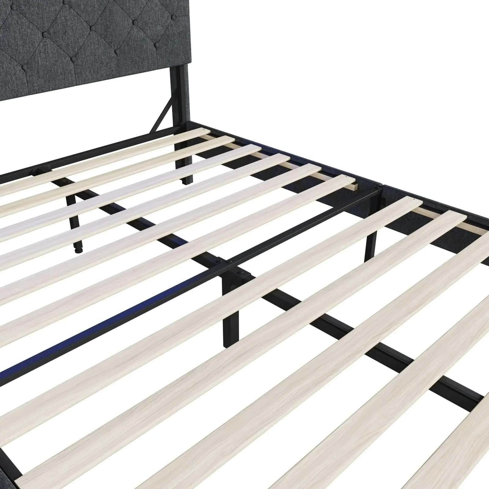 Oikiture Bed Frame Double Size Beds Base with LED Storage Bedhead NOVI