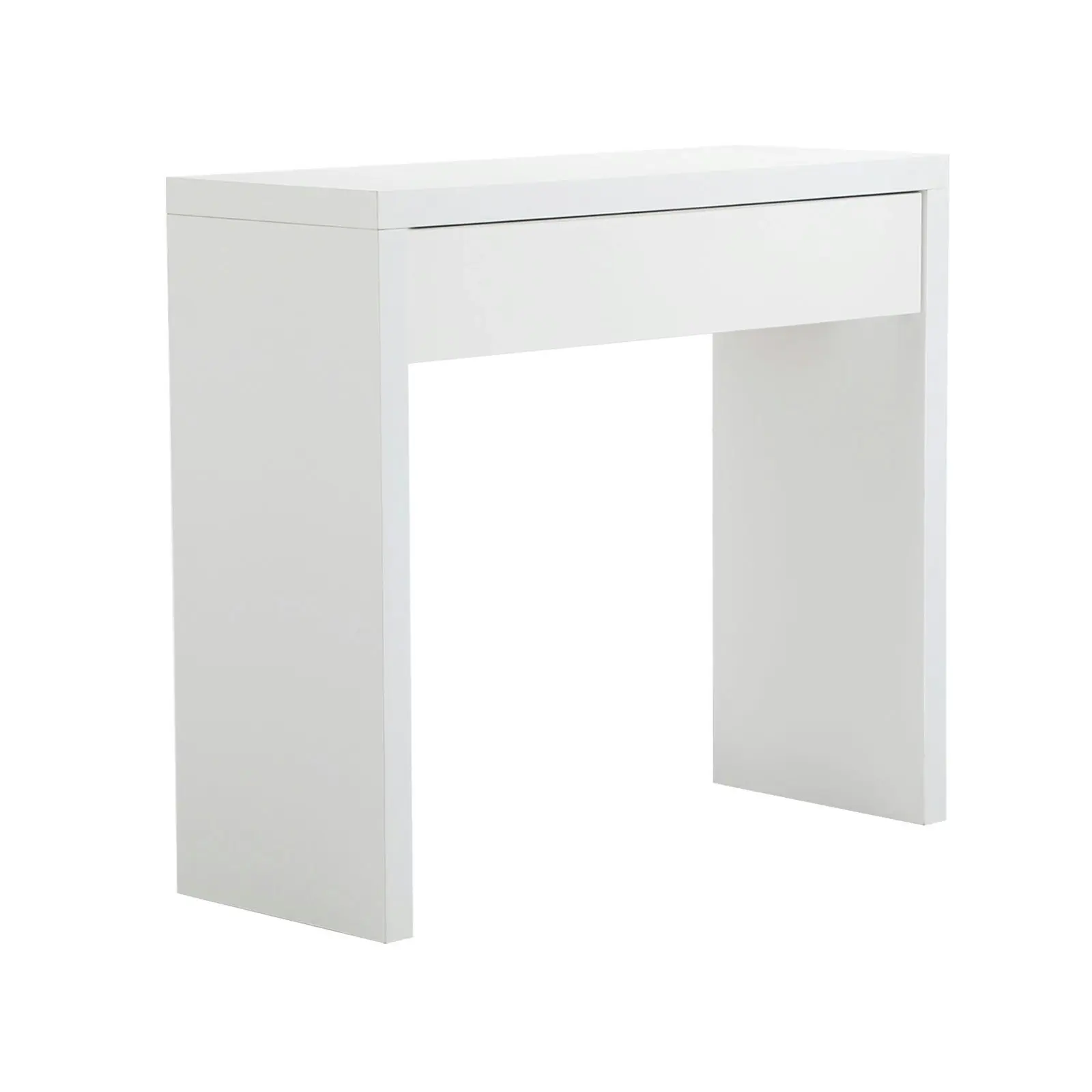 Oikiture Console Table Wood with Drawer White