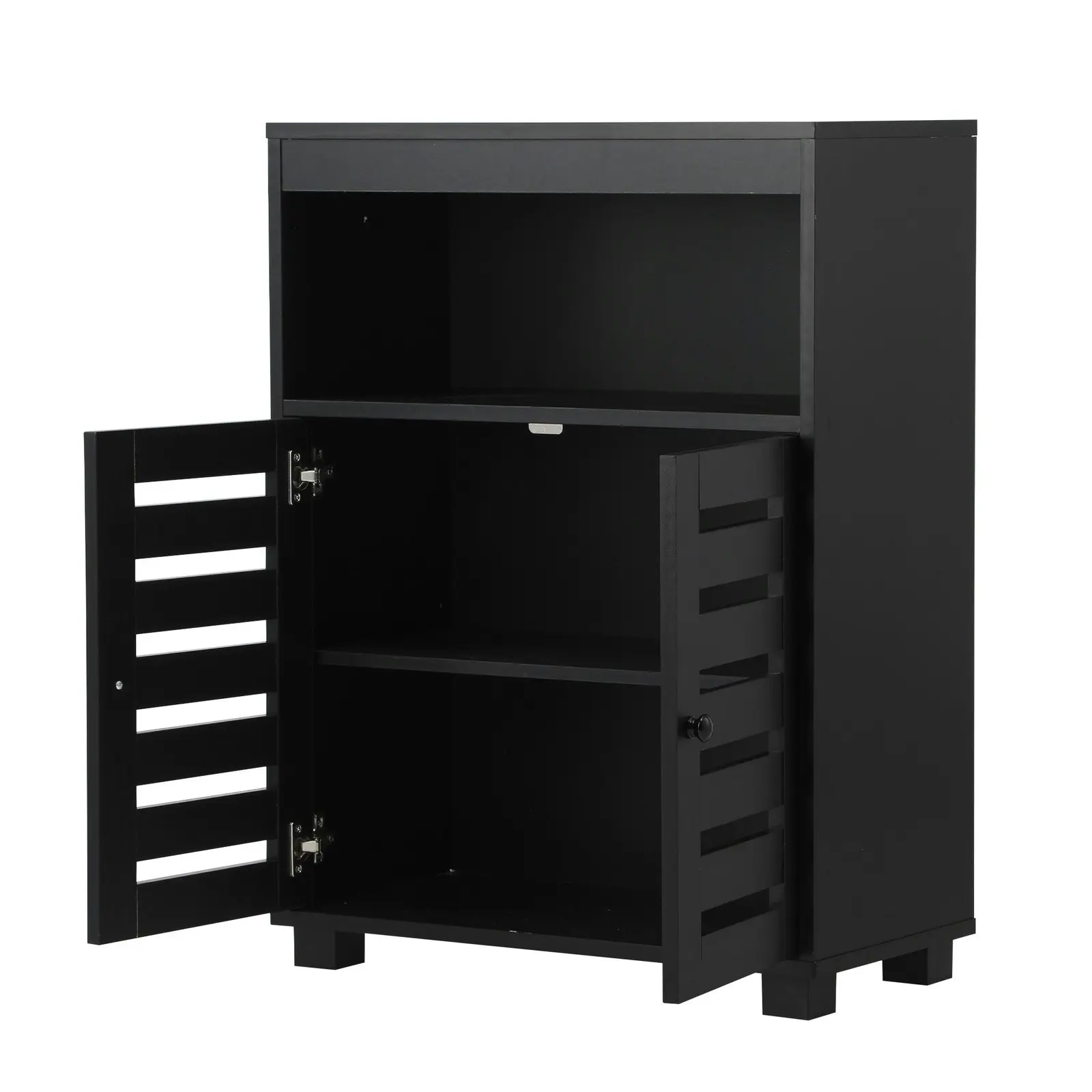 Oikiture Shoe Rack Shoes Storage Cabinet Organiser Shelf 2 Doors Black