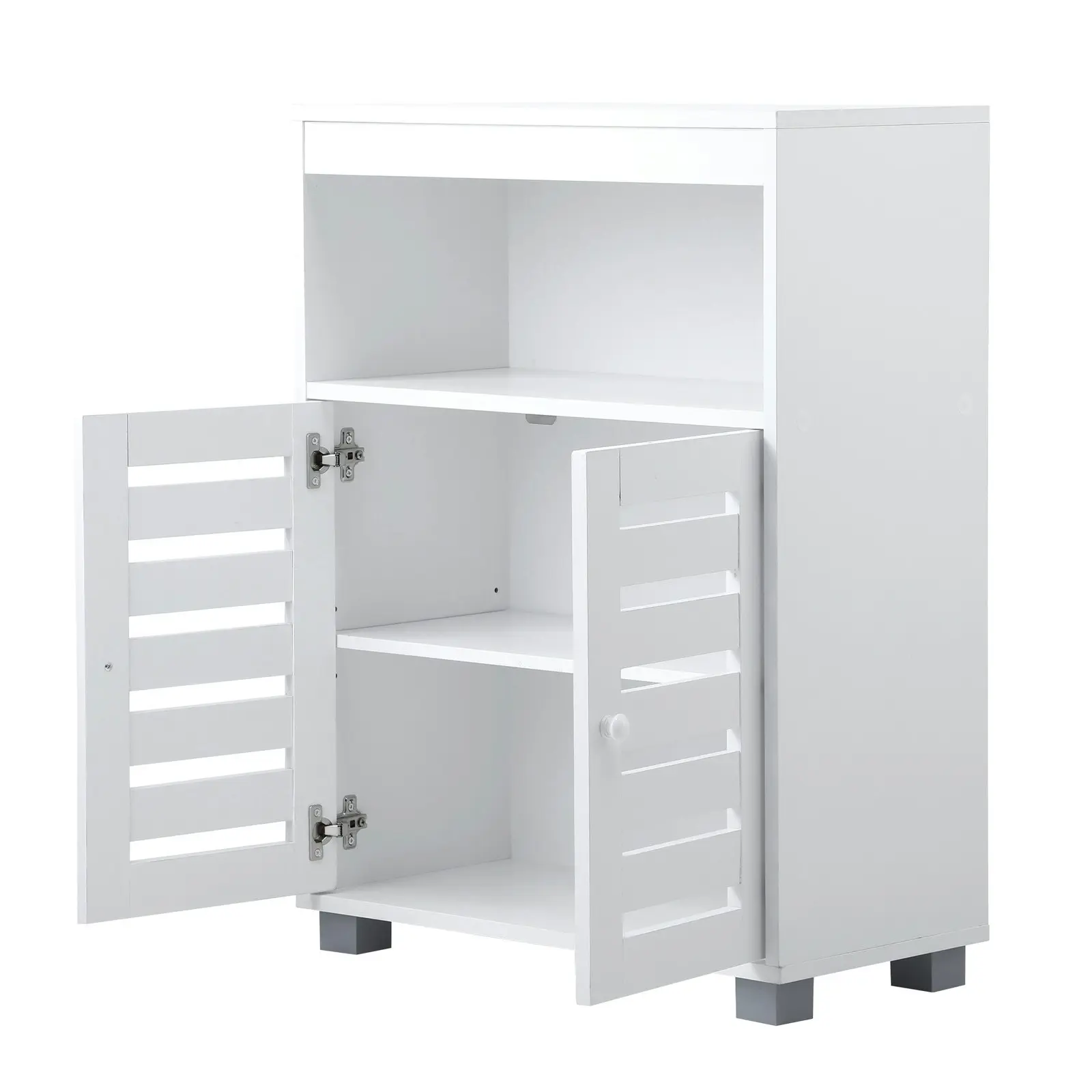 Oikiture Shoe Rack Shoes Storage Cabinet Organiser Shelf 2 Doors White