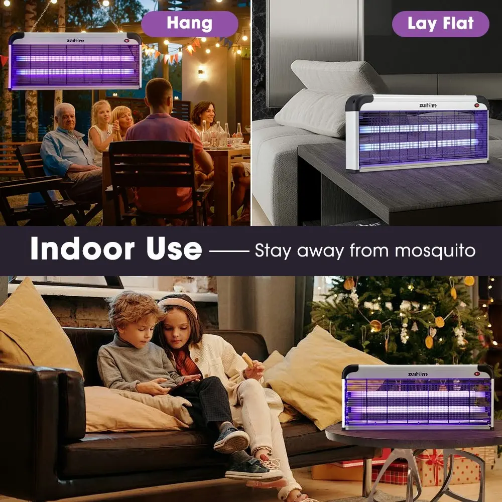 ZUNI Electric UV Mosquito Fly Insect Killer Bug Zapper Trap Light Lamp 40W