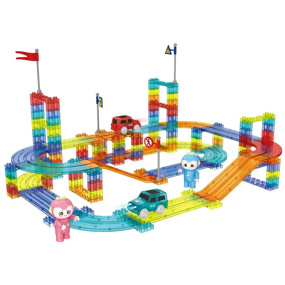 Playpals Railcar Magnetic Tiles Block Educational Toys Child Gift 154/240/348PCS