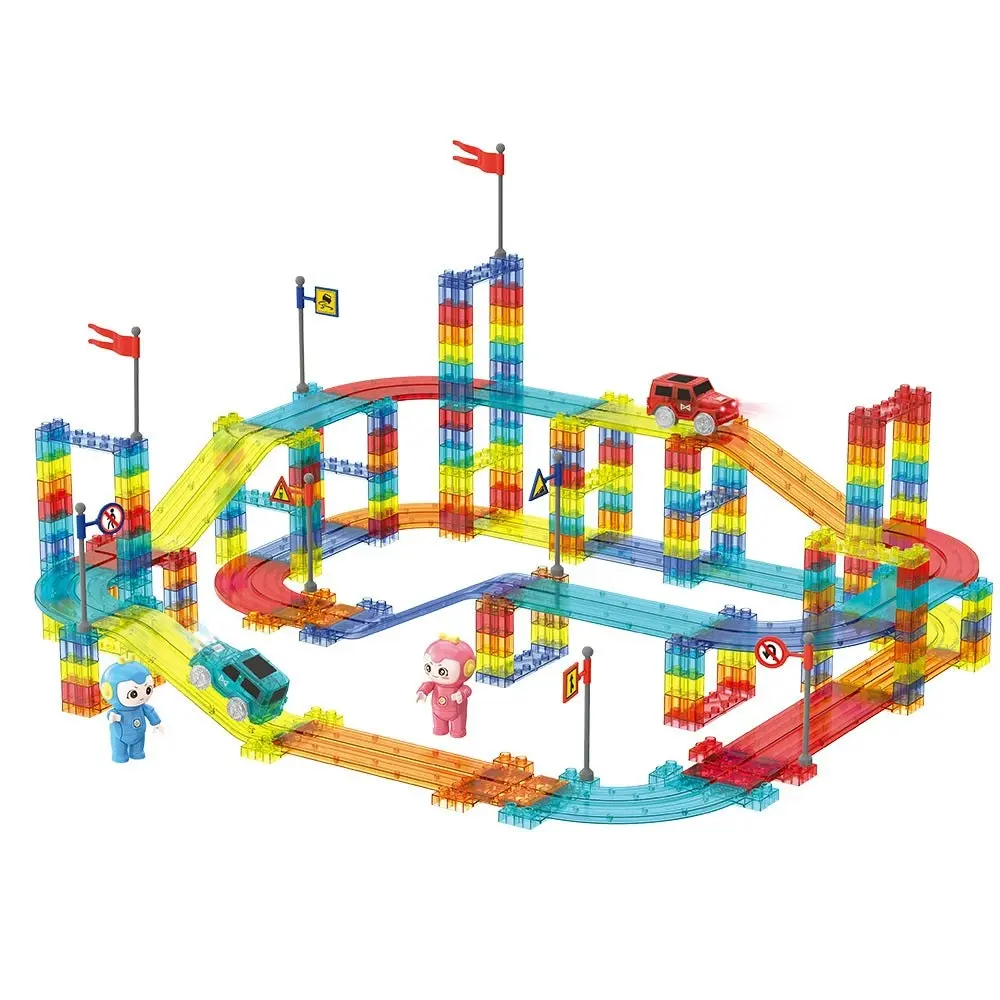 Playpals Railcar Magnetic Tiles Block Educational Toys Child Gift 154/240/348PCS