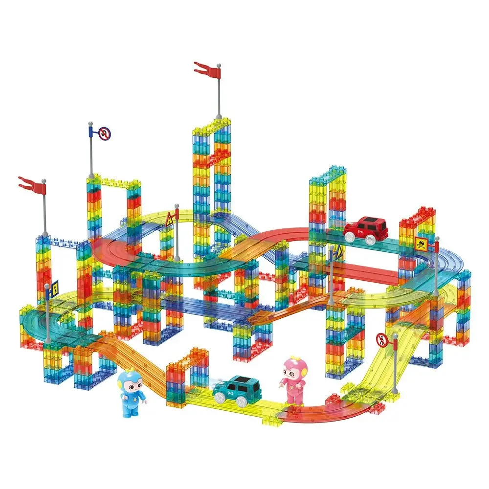 Playpals Railcar Magnetic Tiles Block Educational Toys Child Gift 154/240/348PCS