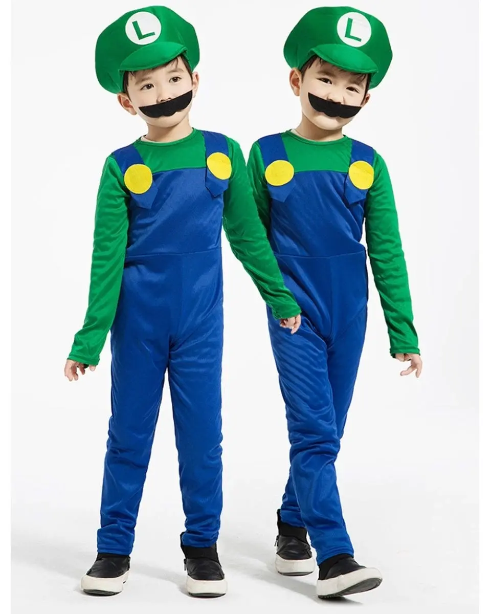 Plumber Mario Luigi Child Costume