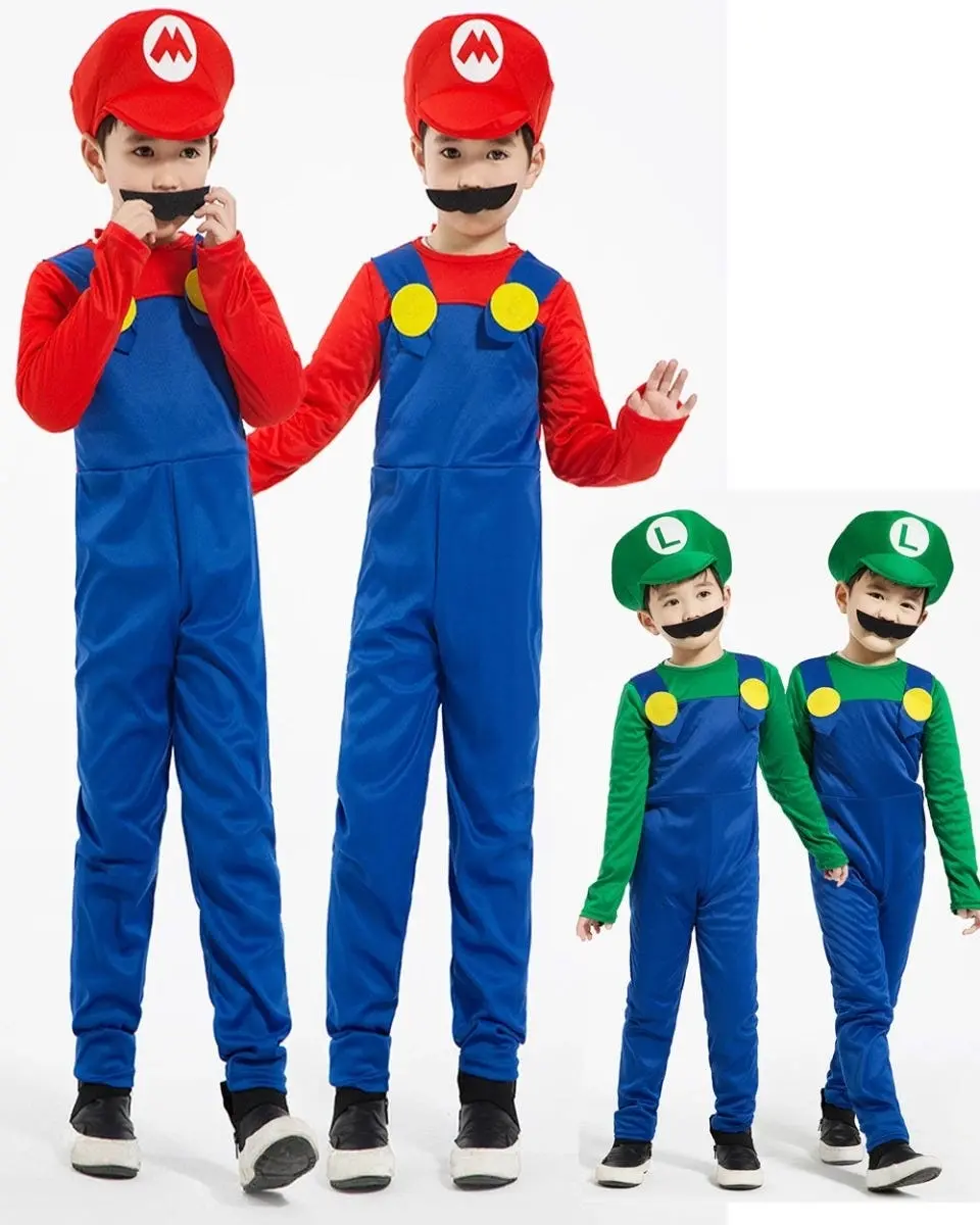 Plumber Mario Luigi Child Costume