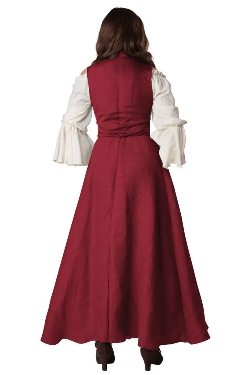 Red Medieval Overdress Womens Costume