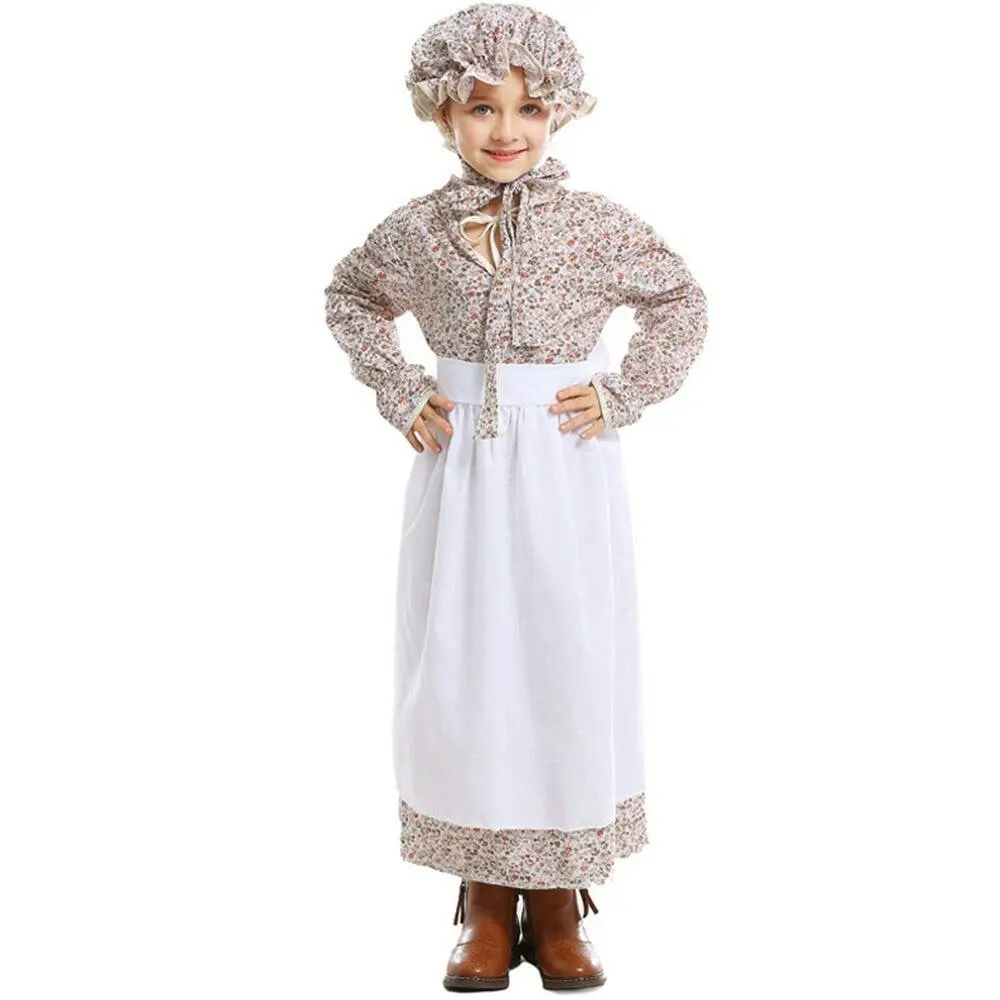 Historical Colonial Pilgrim Girls Costume