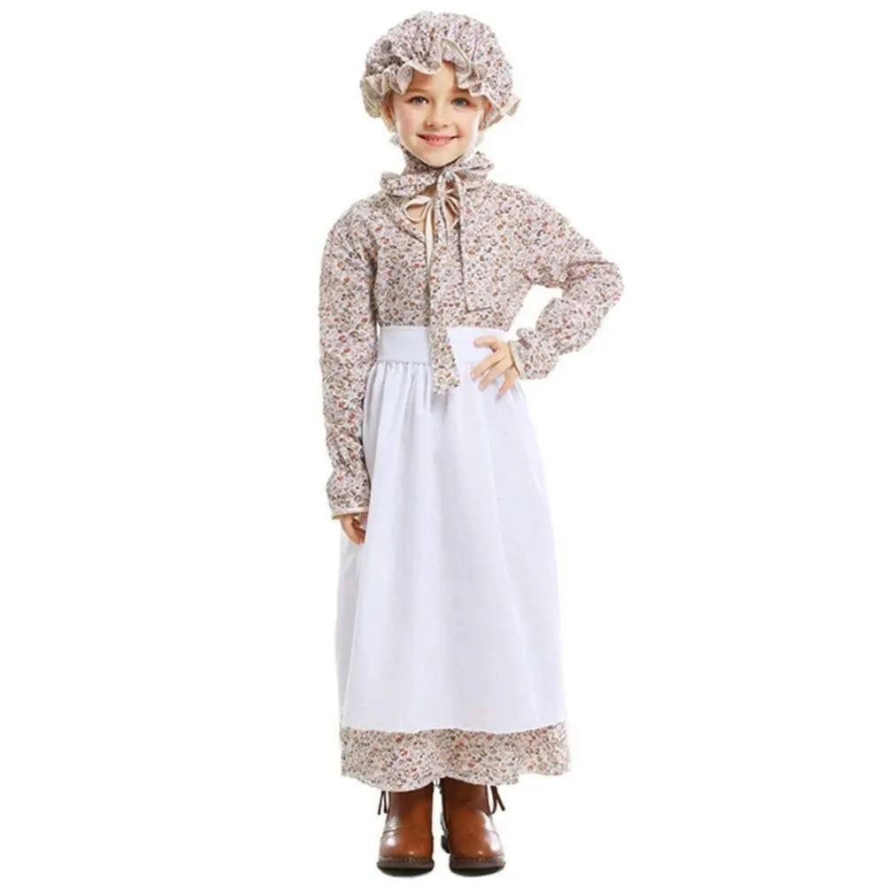 Historical Colonial Pilgrim Girls Costume