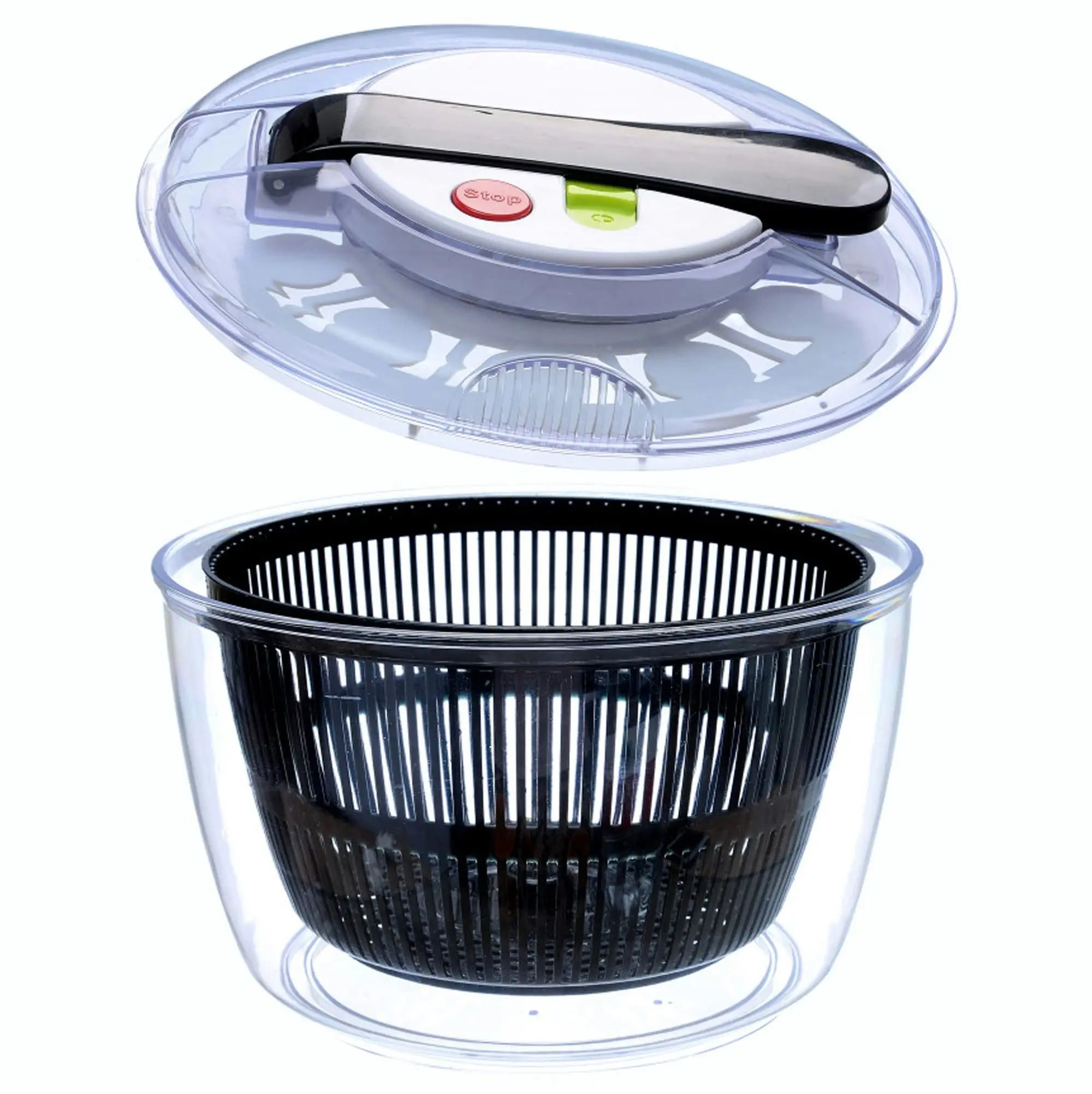 Todo Salad Spinner Vegetable Dryer Hand Lever Drainer Strainer Spinning Basket 5L Bowl Kitchen Tool