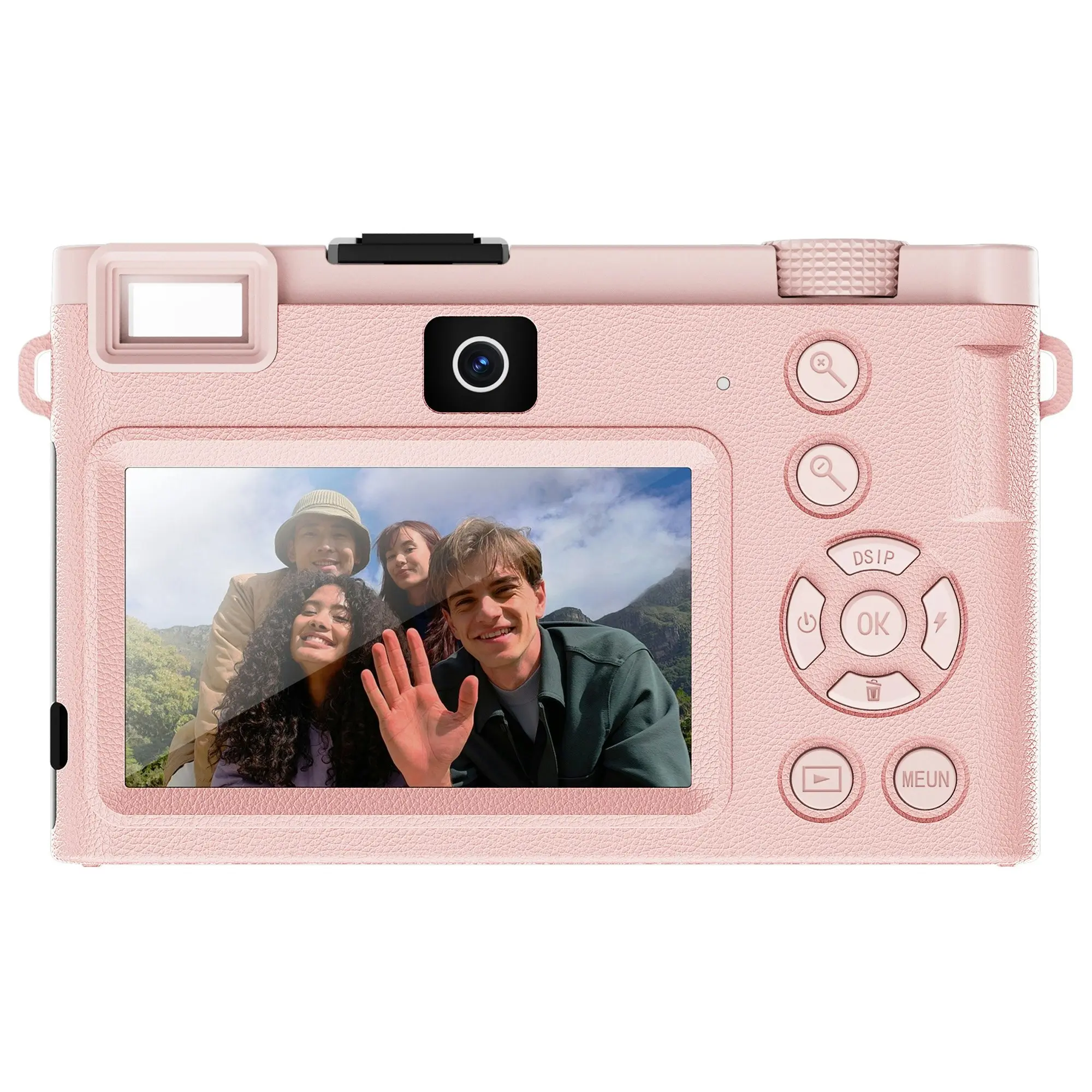 64MP UHD 5K Digital Camera 18x Zoom Dual Lens 3" IPS Display WiFi APP Control - Pink