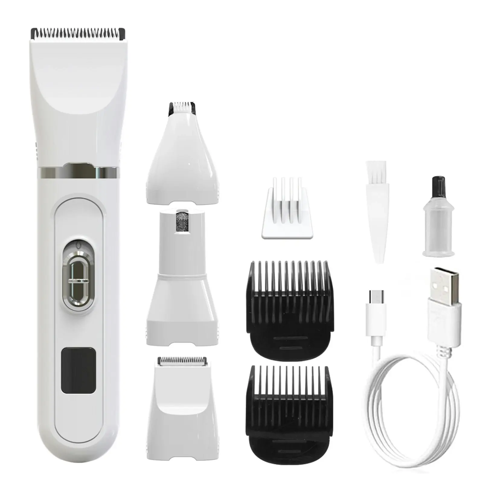 Rechargeable Pet Clipper Grooming Kit Electric Trimmer 3-9mm Comb USB Charge Nail Care