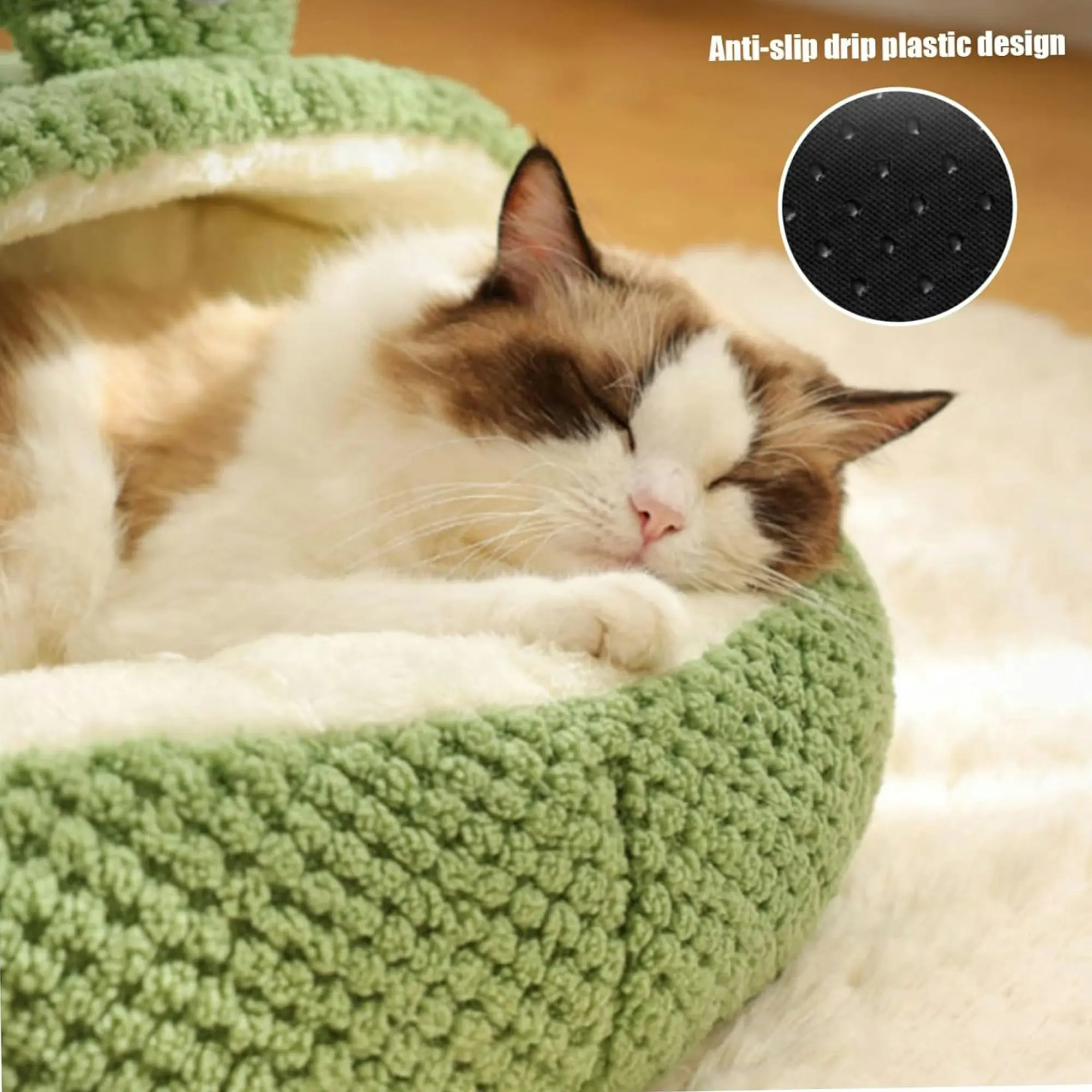 Todo Semi Enclosed Pet Nesting Bed 60cm Diameter Soft Warm Dog Cat Sleeping Bed - Frog