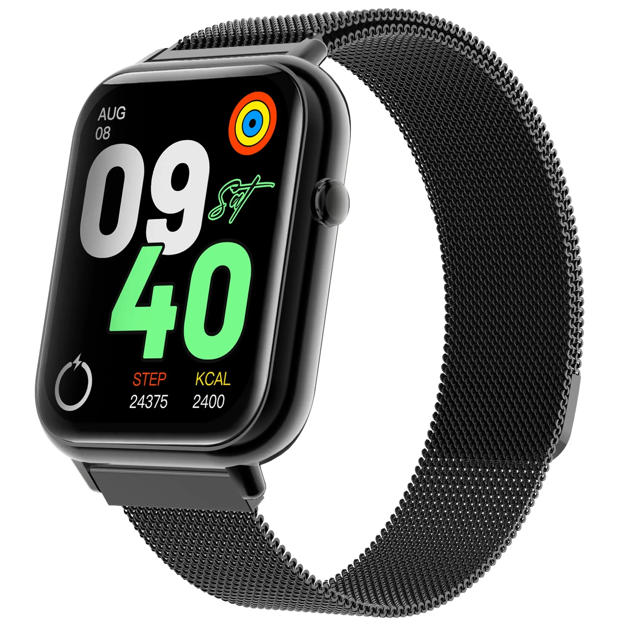 Bluetooth Smart Watch 2.1" Touch Screen Call Heart Rate Blood Pressure BT 5.0 - Black Metal