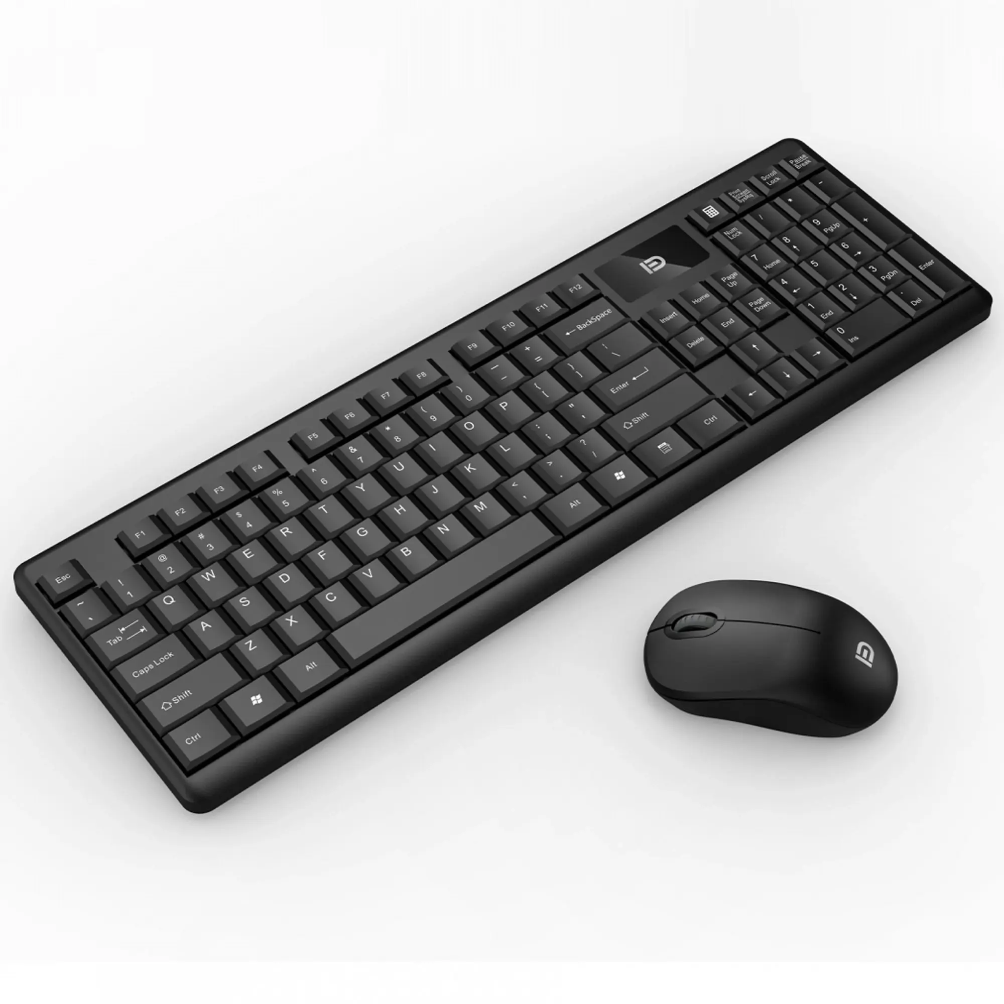 2.4Ghz Wireless Keyboard Mouse Combo Mac Windows Android 105 Key - Black