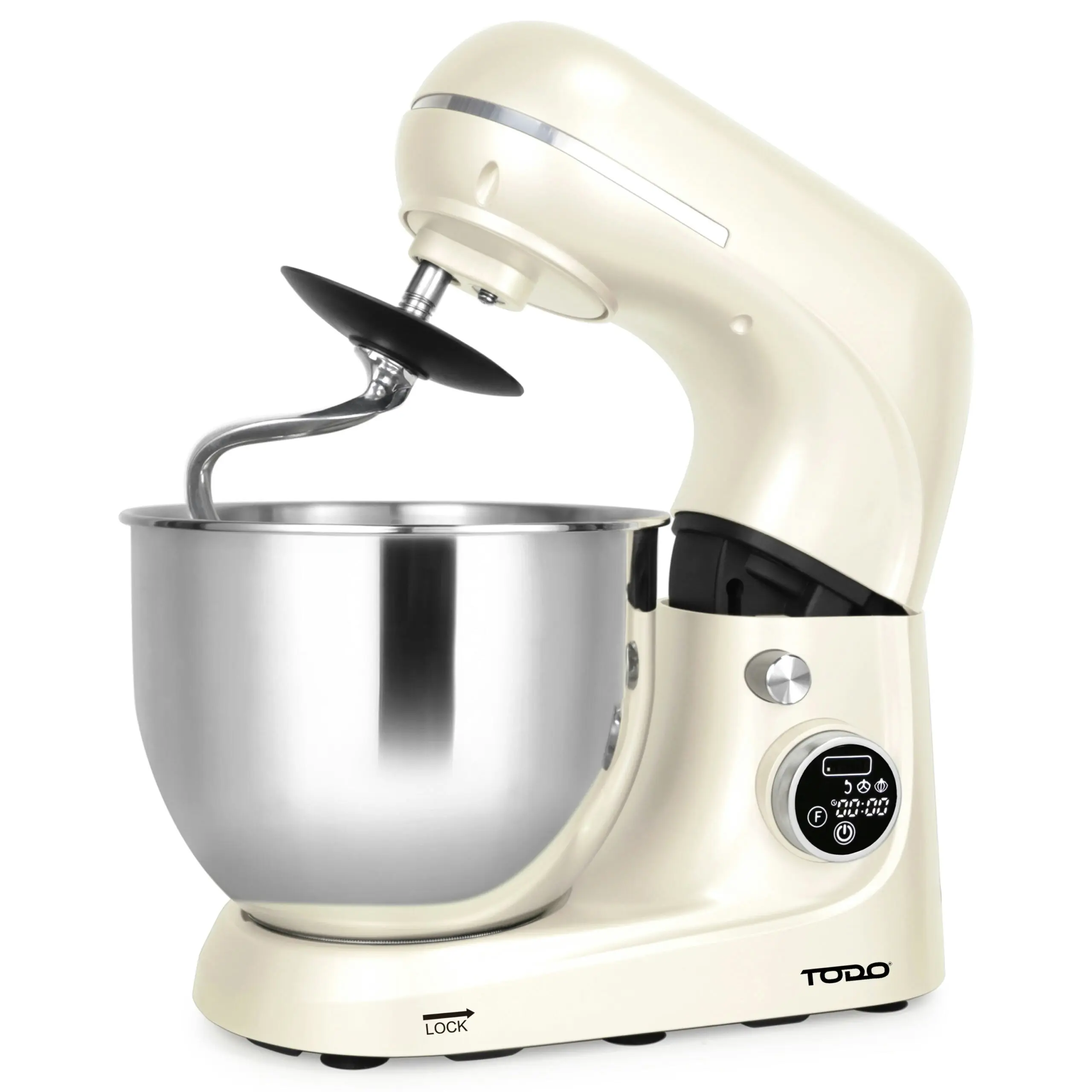 Todo 1100W Electric Stand Mixer 5.3L Stainless Steel Bowl Heated Fermentation LCD Touch Screen Control