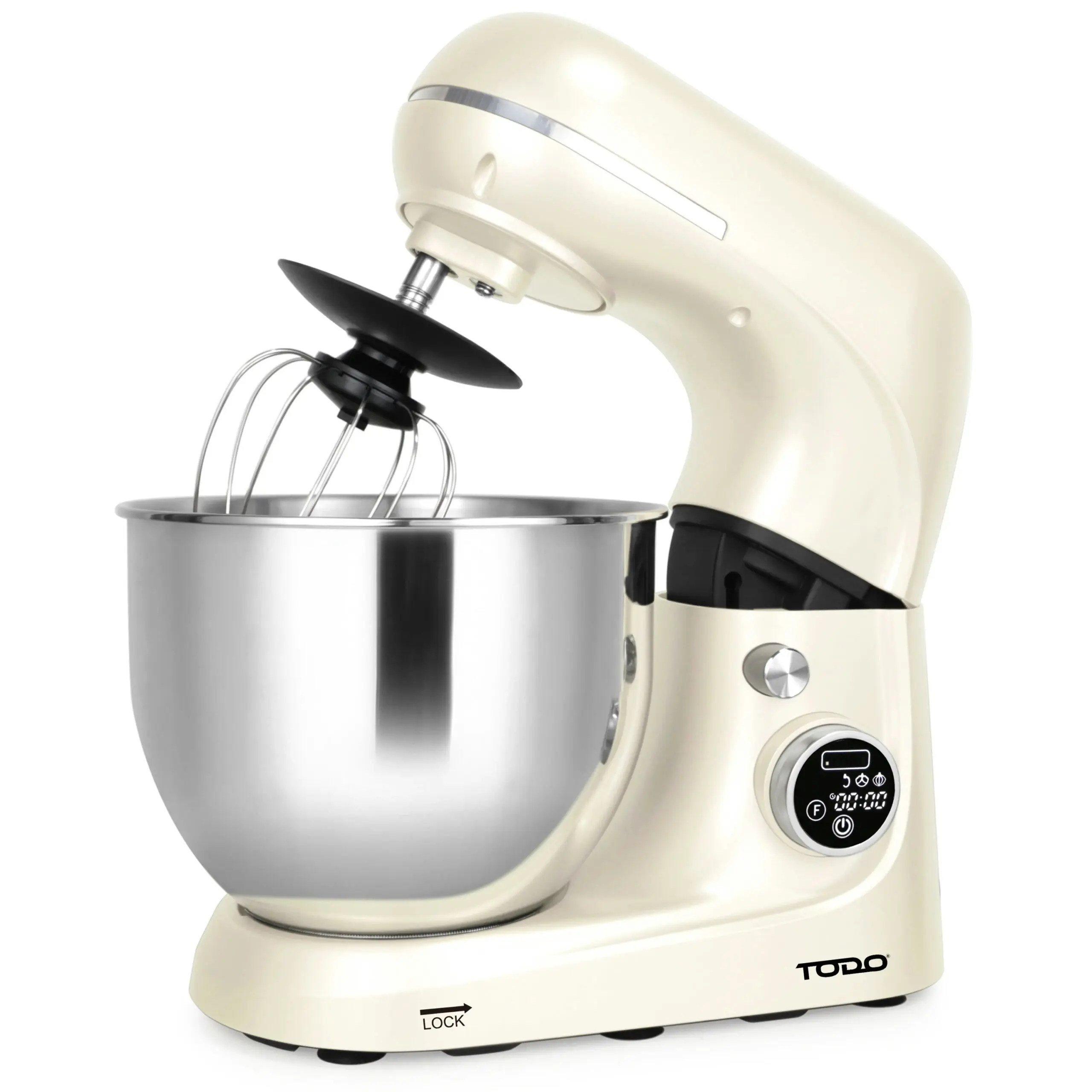 Todo 1100W Electric Stand Mixer 5.3L Stainless Steel Bowl Heated Fermentation LCD Touch Screen Control