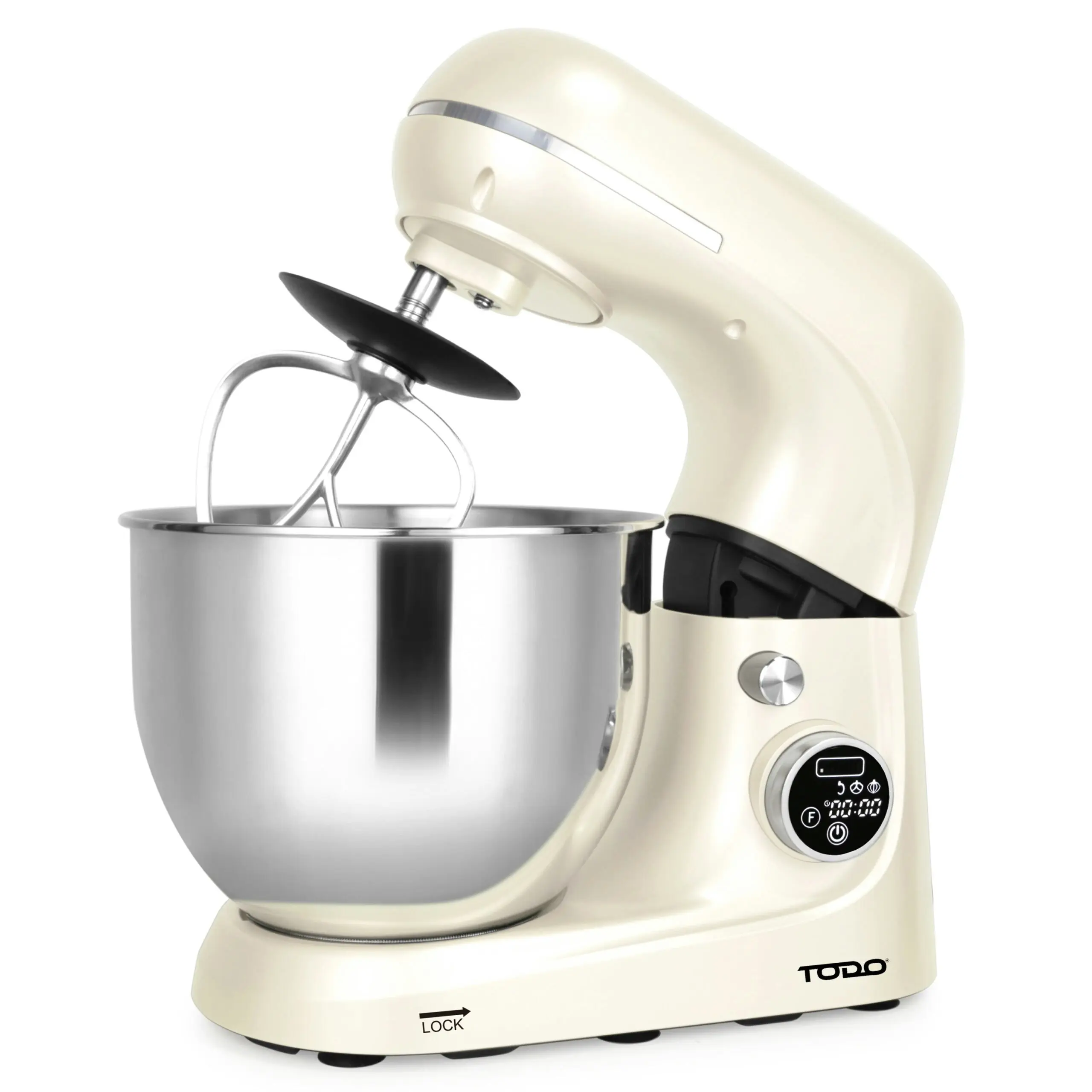 Todo 1100W Electric Stand Mixer 5.3L Stainless Steel Bowl Heated Fermentation LCD Touch Screen Control