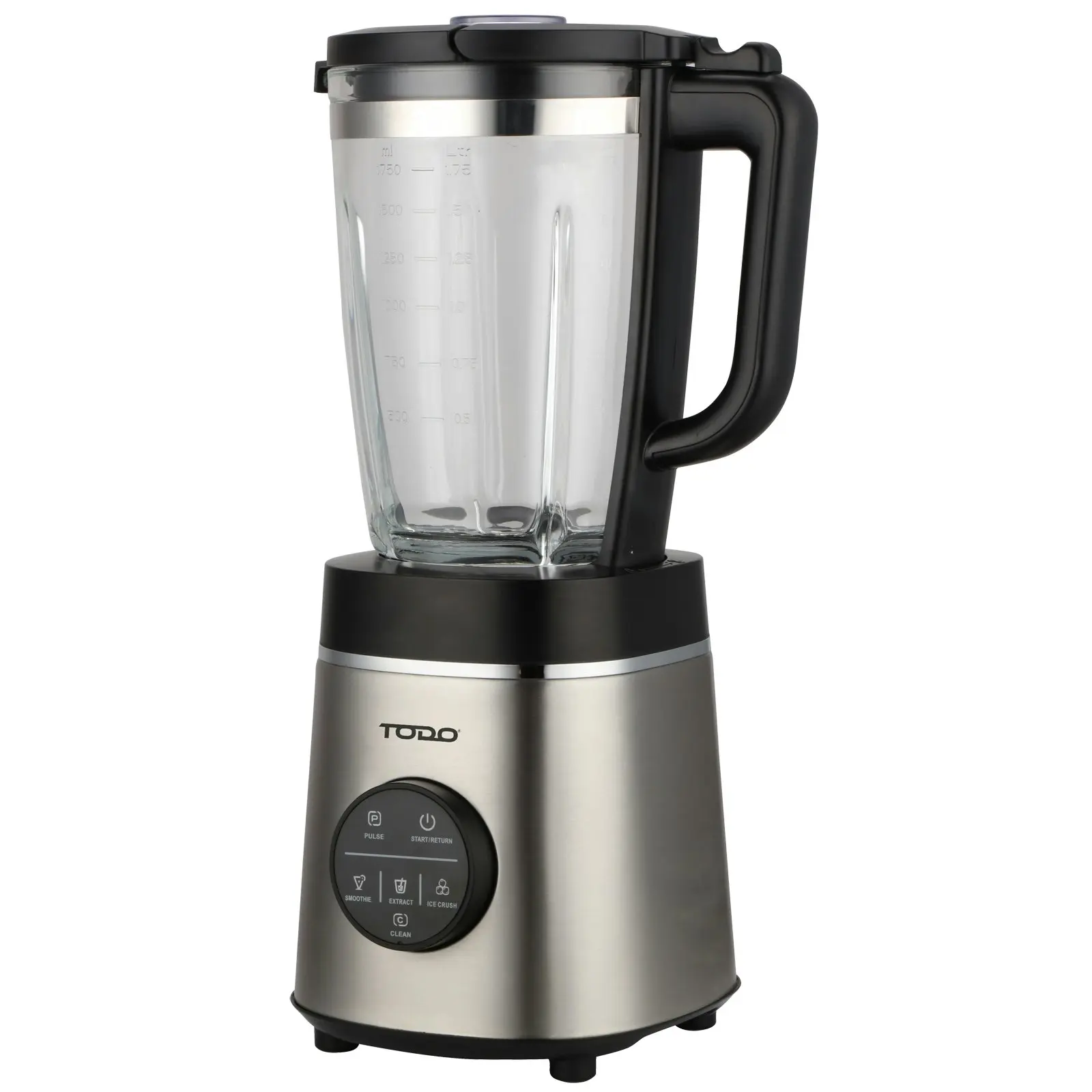 Todo 1.75L Commercial Electric Blender 1000W Glass Jar Adjustable Speed Stainless Steel Body