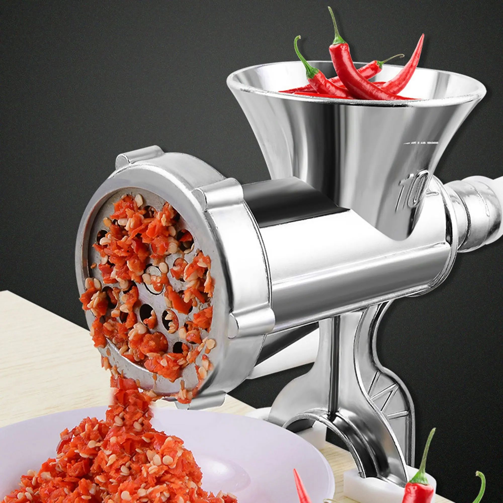 Hand Crank Meat Grinder Manual Mill Sausage Maker Tungsten Steel Blade No.5 Size