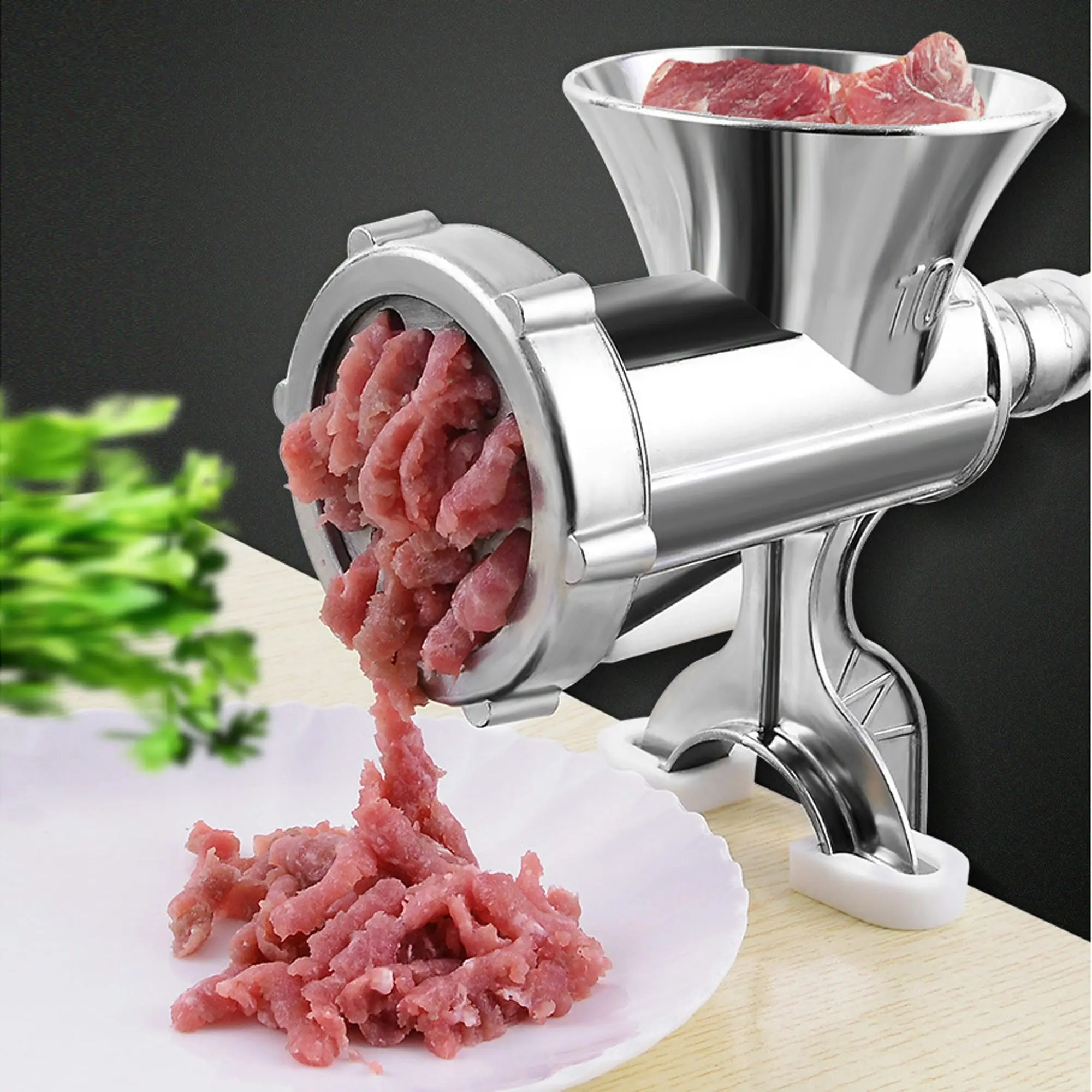 Hand Crank Meat Grinder Manual Mill Sausage Maker Tungsten Steel Blade No.5 Size