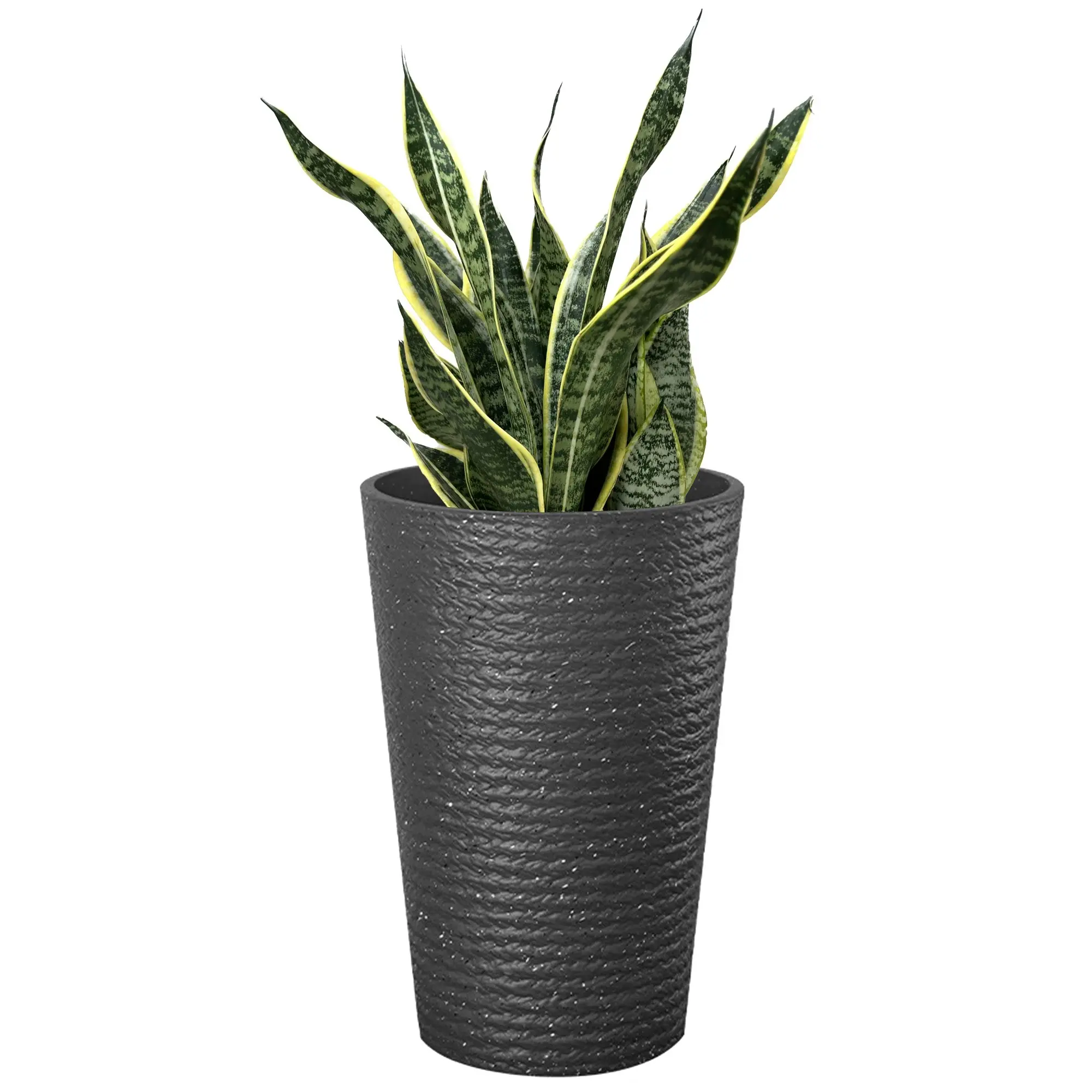 52cm Large Flower Pot Plastic Resin Imitation Ceramic Environment Durable Floor Standing Vase - Black