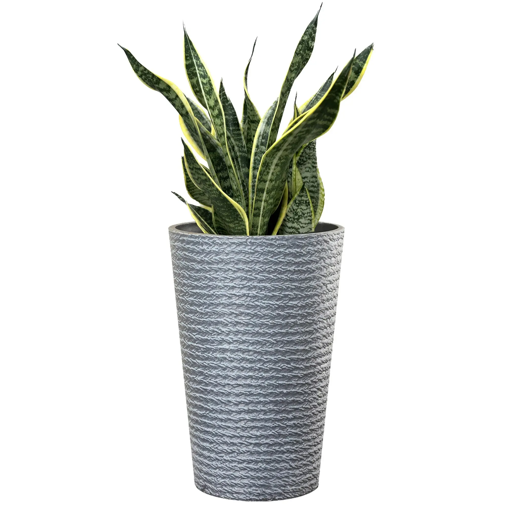 52cm Large Flower Pot Plastic Resin Imitation Ceramic Environment Durable Floor Standing Vase - Grey