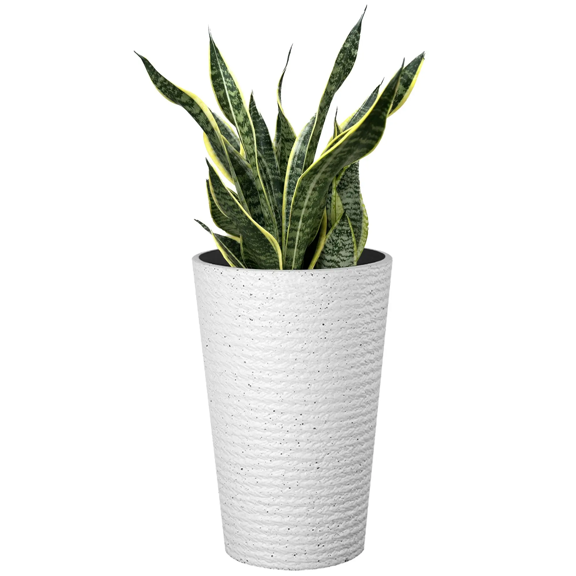 52cm Large Flower Pot Plastic Resin Imitation Ceramic Environment Durable Floor Standing Vase - White