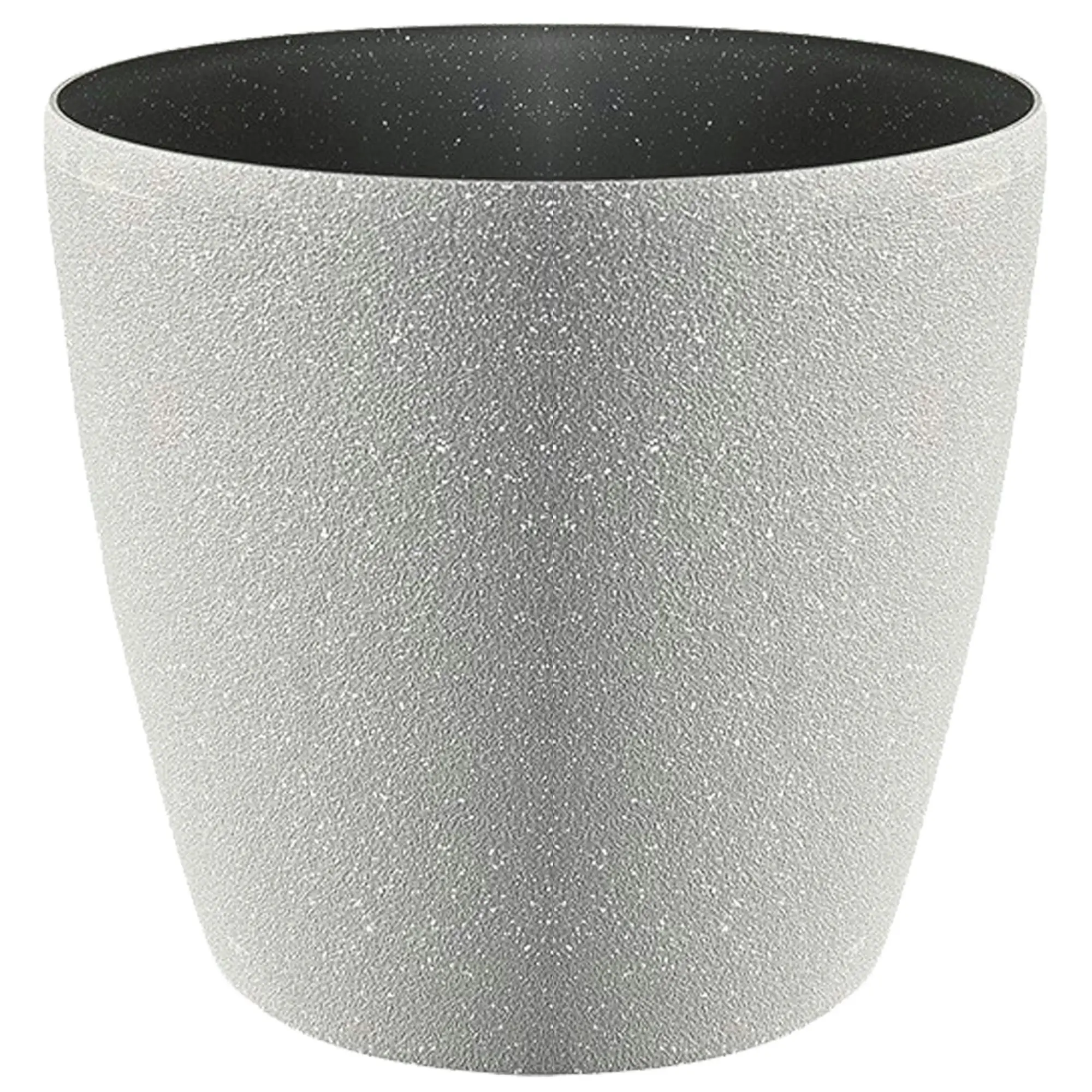 35cm Self Watering Flower Pot Plastic Resin Imitation Cement Environment Durable Floor Standing Vase - Grey