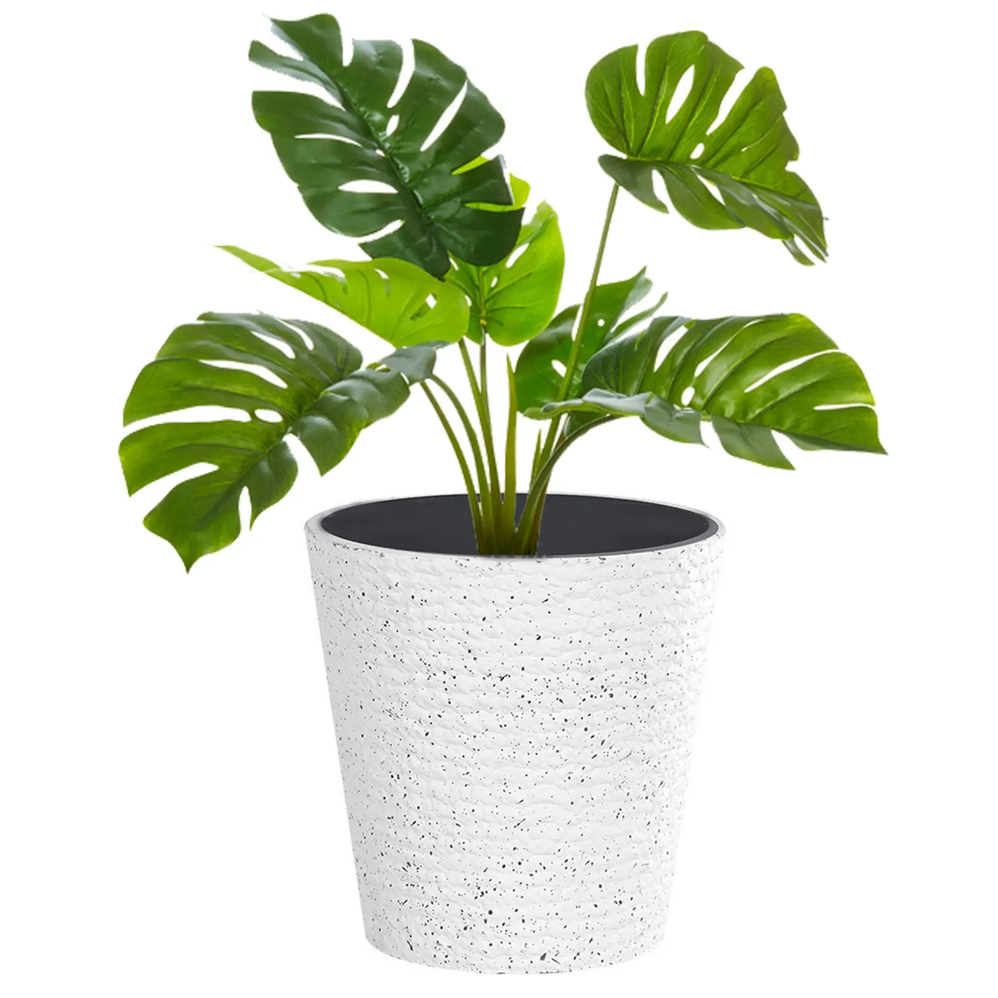 37cm Flower Pot Plastic Resin Imitation Ceramic Environment Durable Floor Standing Vase - White