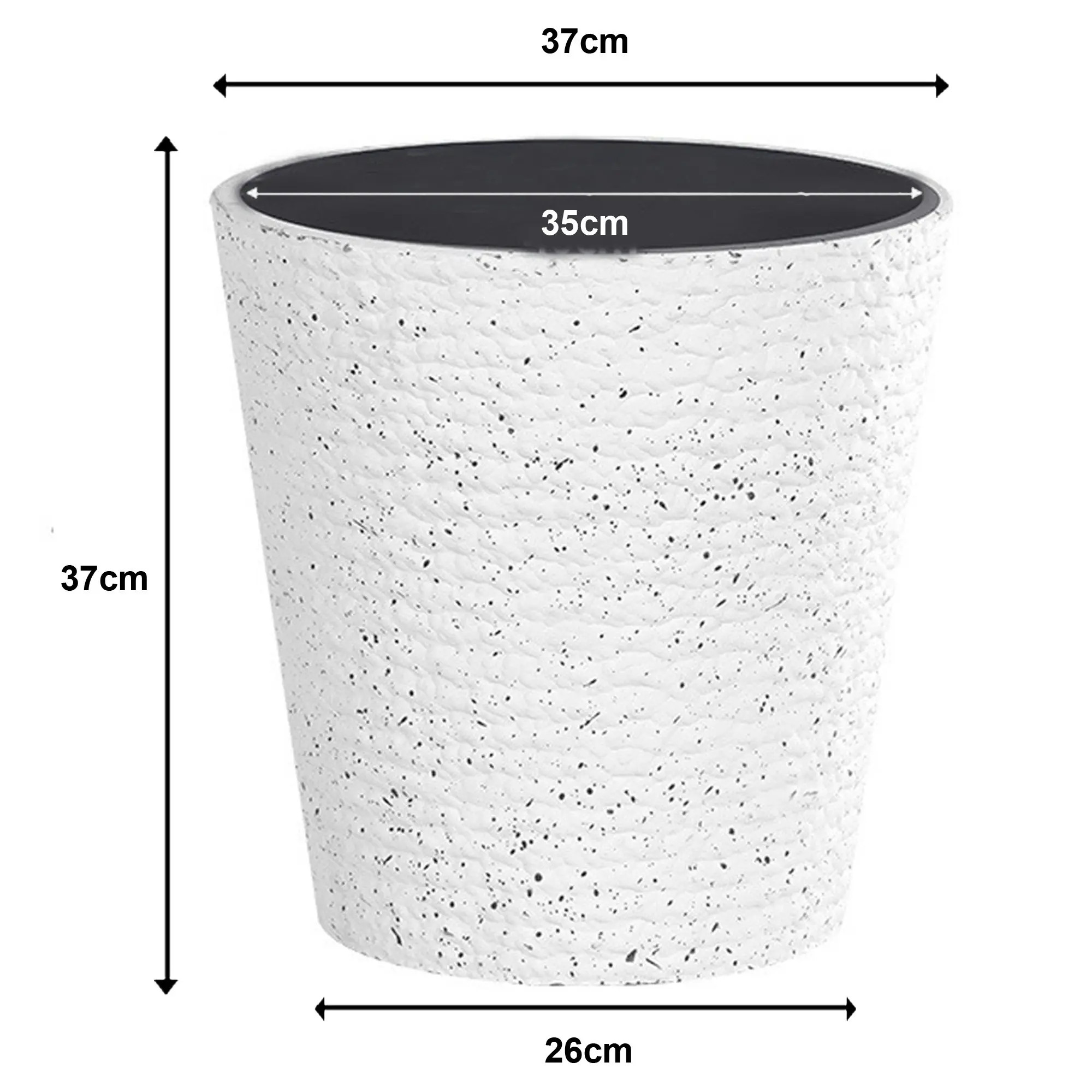 37cm Flower Pot Plastic Resin Imitation Ceramic Environment Durable Floor Standing Vase - White