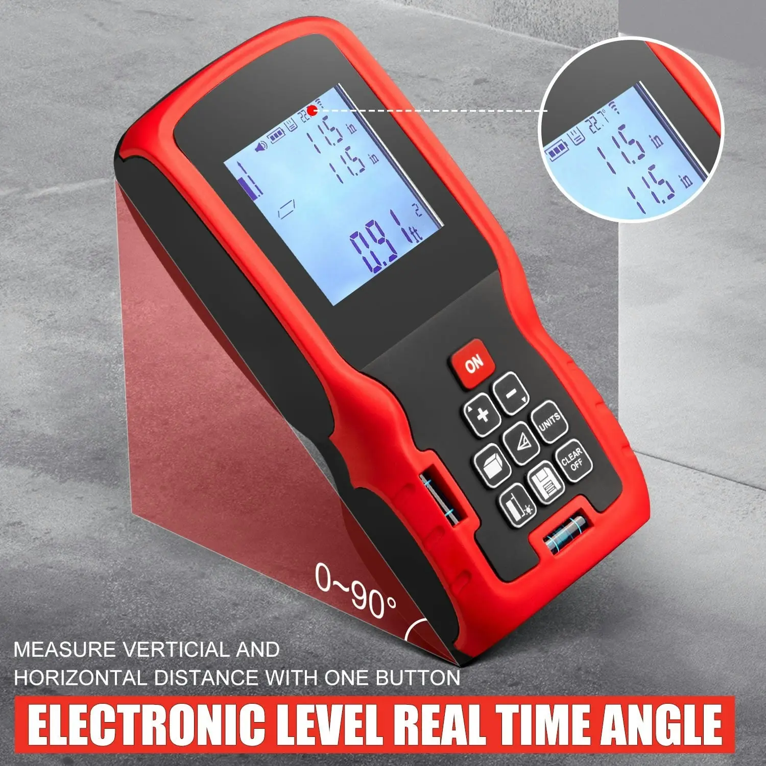 Topex Laser Distance Meter Laser Measurement Tool Laser Measure Digital Laser Measurer Measure Distance Area and Volume Battery Included