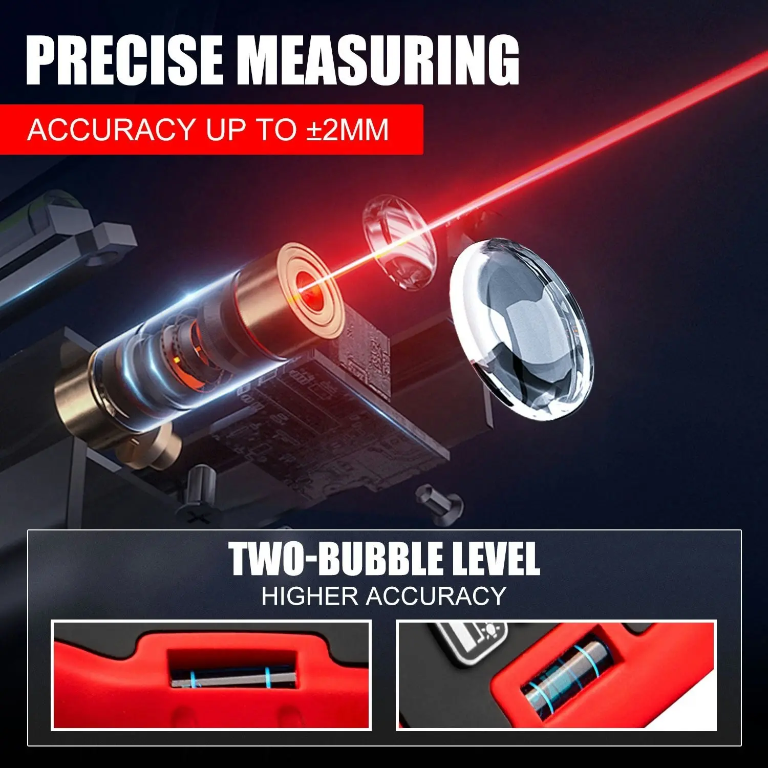 Topex Laser Distance Meter Laser Measurement Tool Laser Measure Digital Laser Measurer Measure Distance Area and Volume Battery Included