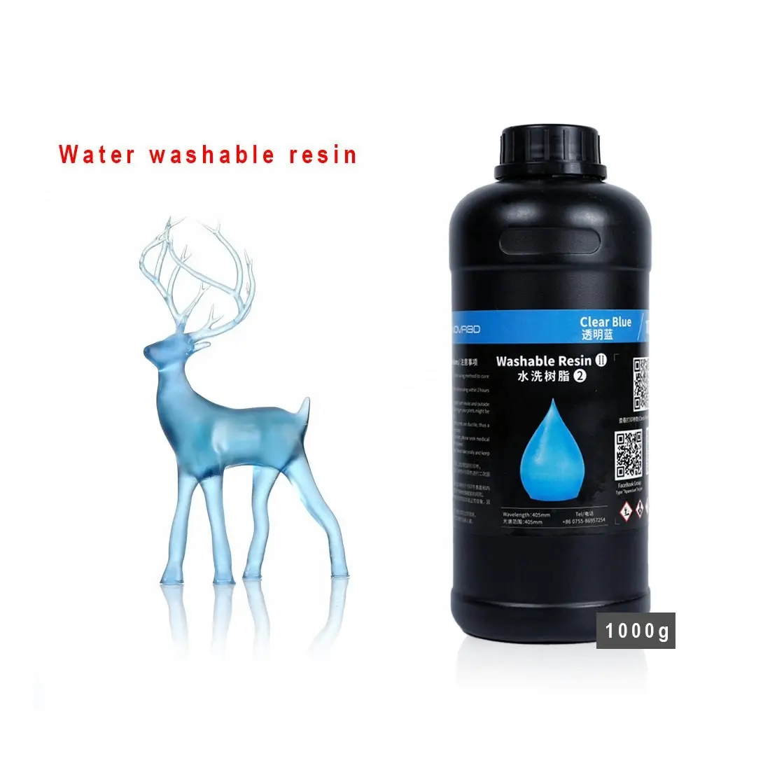 NOVA3D Water Washable Lower Odor Rapid Resin 405nm Photopolymer Resin for LCD 3D Printing Opaque Colour