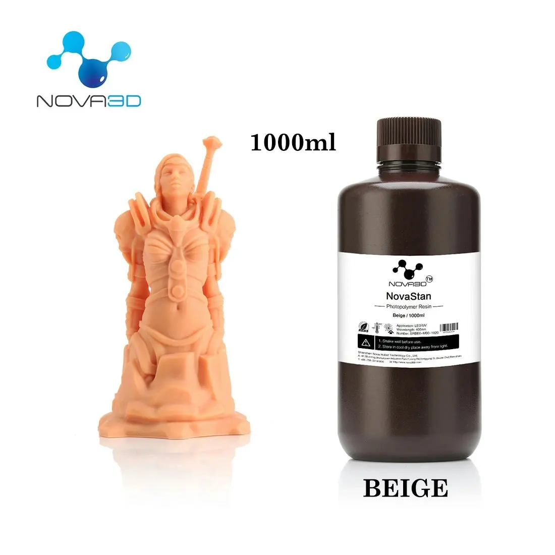 NOVA3D Rapid Resin 405nm UV Curing Resin for 3D Printing LCD Printer Opaque Colour