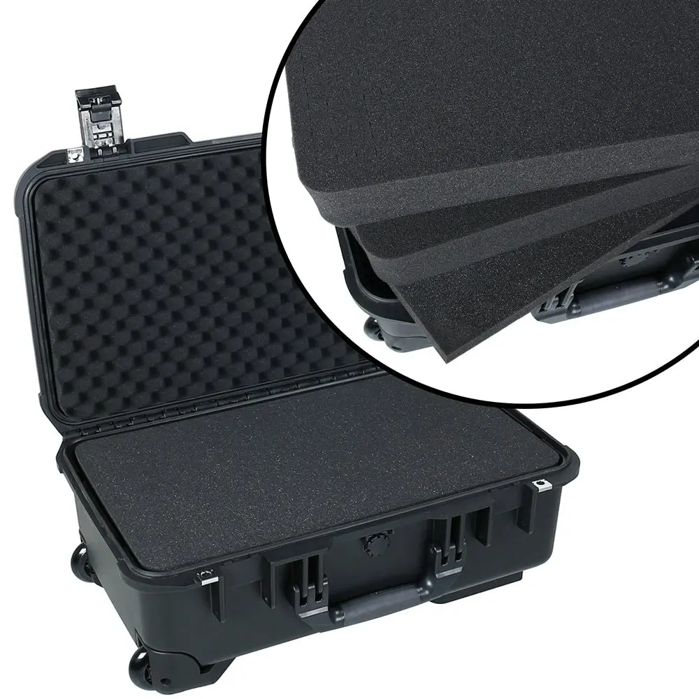 Waterproof Rolling Hard Case with Wheel and Customizable Foam