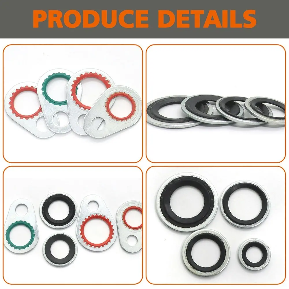 A/C System Compressor Gasket Seals Port Seal Washer Kit Bonded Assortment 65 PCS