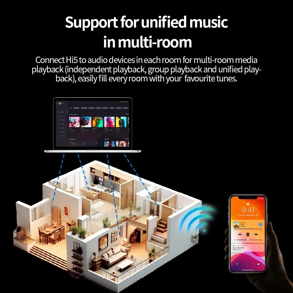 AOA HI5 Audio Streamer AirPlay WiFi BT5.2 Hi-Res Audio Spotify Tidal and more